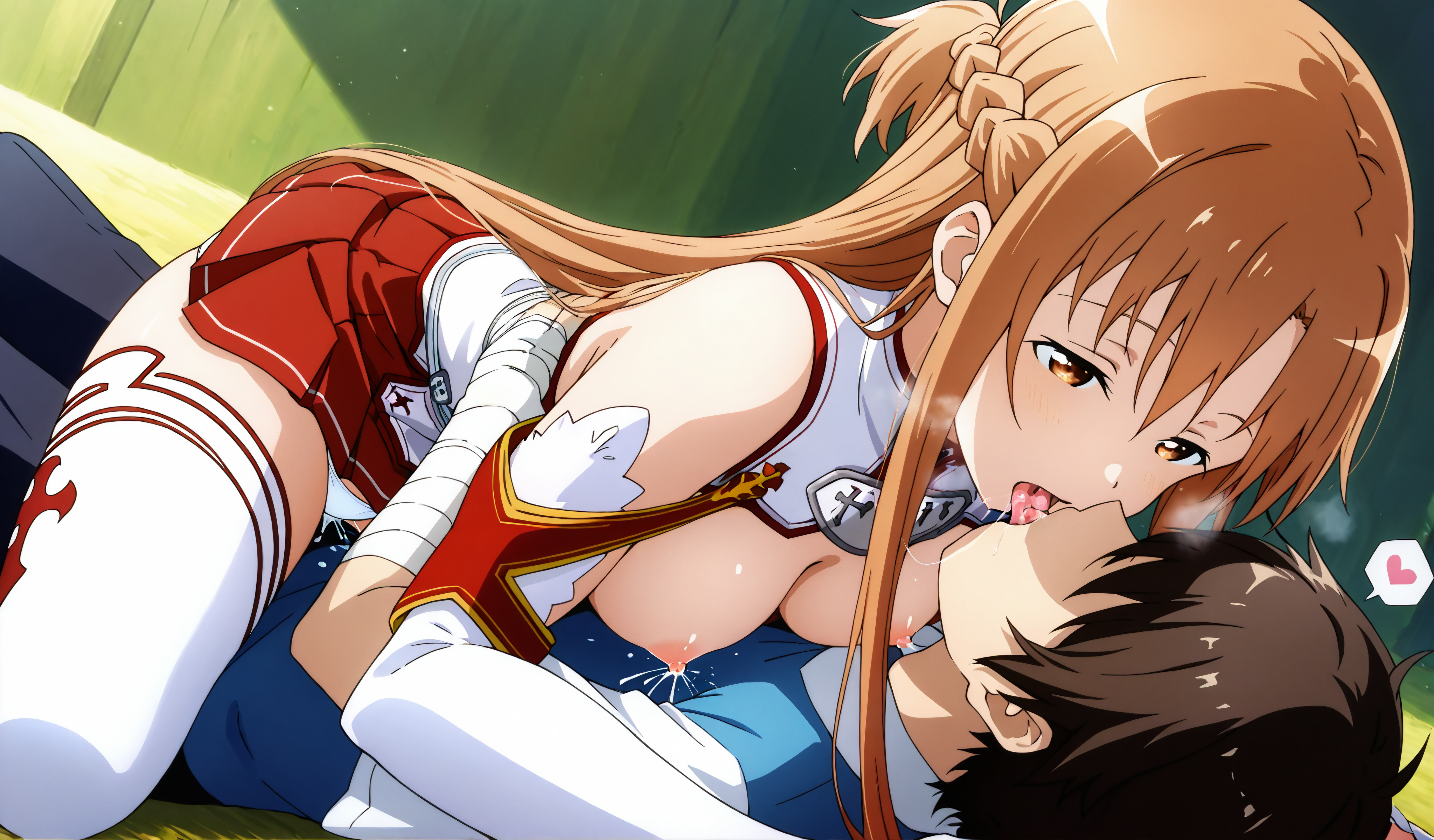 エロ画像 二次エロ画像 公式風 公式調 ソードアートオンライン 結城 明日奈 AIイラスト セックス 騎乗位 キス 母乳 おっぱい 乳首