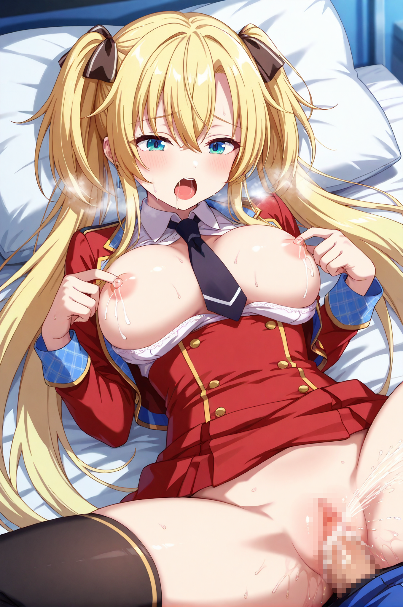 エロ画像 二次エロ画像 公式風 公式調 聖剣学院の魔剣使い レギーナ・メルセデス AIイラスト 無修正 セックス 正常位 中出し 射精 精液 潮吹き 乳首弄り 母乳 おっぱい 乳首 金髪 ツインテール