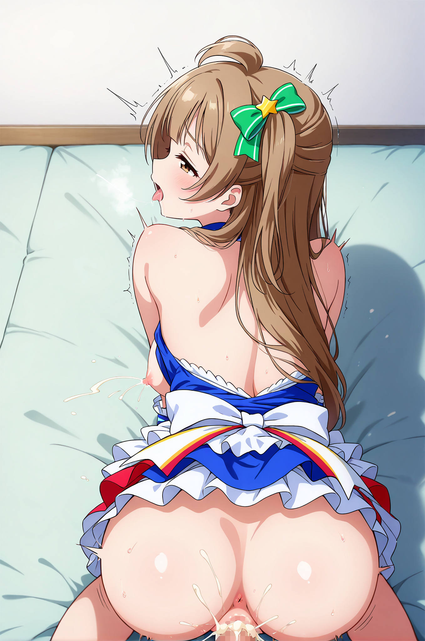 ラブライブ！ 南 ことり AIイラスト 無修正 セックス バック 中出し 射精 精液 潮吹き 母乳 おっぱい 乳首