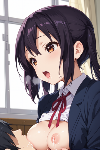 けいおん! 中野梓 AIイラスト 乳首舐め 母乳 おっぱい 乳首