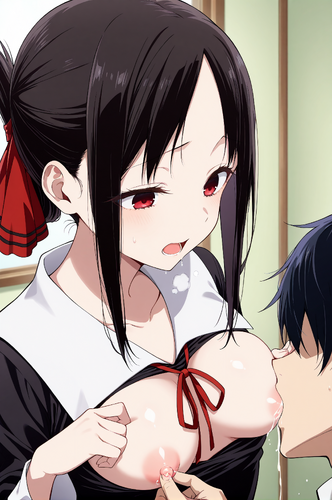かぐや様は告らせたい 四宮 かぐや AIイラスト 乳首舐め 乳首弄り 母乳 おっぱい 乳首