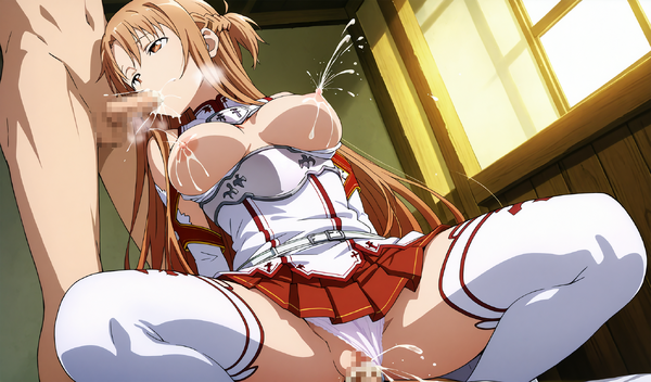 ソードアートオンライン 結城 明日奈 AIイラスト 無修正 セックス 騎乗位 3P フェラチオ 中出し 口内射精 射精 精液 潮吹き 母乳 おっぱい 乳首